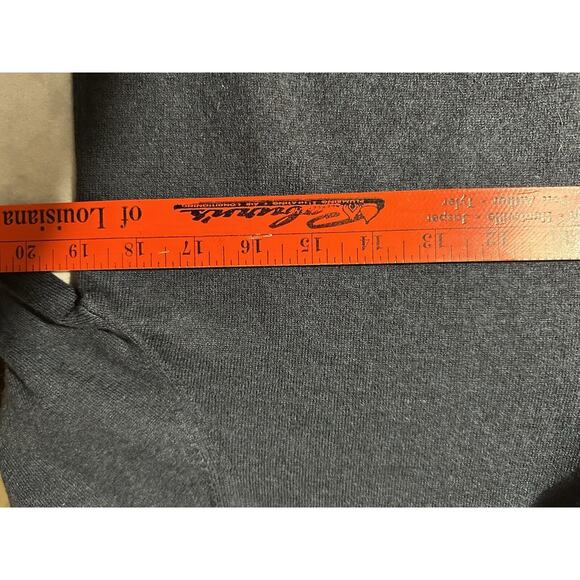 Saks Fifth Avenue Black Label Wool Woman Quarter 1/4 Zip‎ Sweater Size Med Navy - Picture 5 of 8